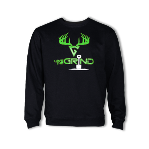 LTG Black Crew Neck Hoodie_Green Logo - CNBG